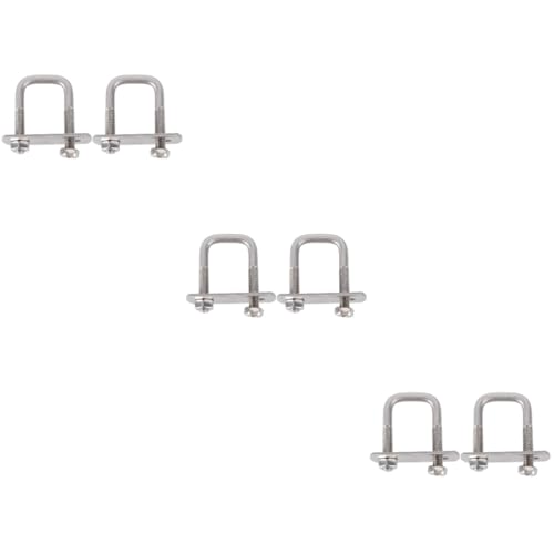 GLEAVI 3sets Right-angle Clamps Square Post Clamp Stainless Steel Screw Damper Hose Industrial Use 2pcs*3