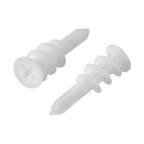 Concrete Tube, 25pcs 13mmX42mm Plastic Drywall Hollow Wall Anchors Expansion Pipe White for Home Garden DIY Application