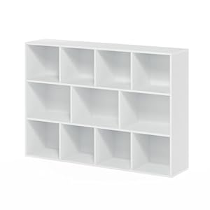 Furinno luder bookcase book storage 11 cube white  urban country home decor
