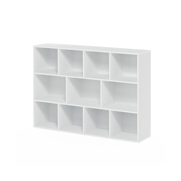 Furinno luder bookcase book storage 11 cube white  urban country home decor