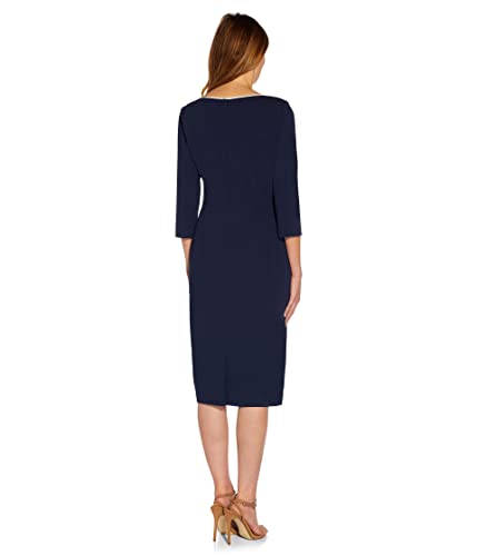 Image of Adrianna Papell Tipped Crepe Tie Dress