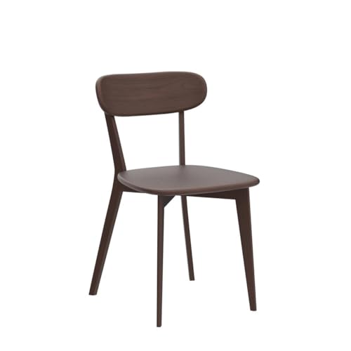 Image of Solid Wood Dining Chairs,Mid Century Modern Dining Chairs with Comfortable Curved Backrest,Wood Chairs for Kitchen,Dining Room (2, Walnut Color)
