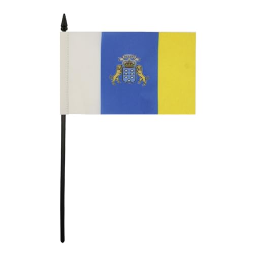 AZ FLAG - Tischflagge Kanarische Inseln - 15x10 cm - Kanaren Tischfahne 10 x 15 Cm - Flaggen