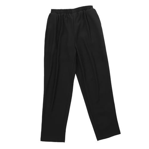 Gatuida Par Pantalones de Chef Transpirables Delantal Abrigo Estilista Materiales peligrosos Ropa de Chef Hombres Pantalones de Cocinero Ropa de Trabajo de Chef Uniforme de Cantina Black
