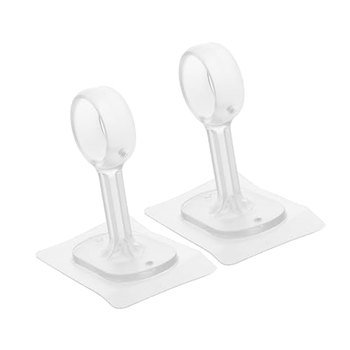 Cabilock 2pcs Self Adhesive Ceiling Mount Curtain Rod Holder No Drill Installation Wall Safe Bracket for Various Curtain Elegant Design Strong Adhesive for Secure Fit