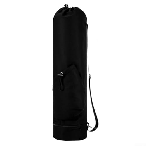 FUBESK Bolsa compacta para esterilla de yoga que ofrece un entorno seguro, impermeable y cómodo y ajustable (negro)
