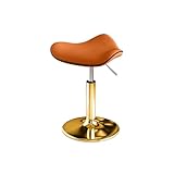 Chaise de Salon Basse for Coiffeur, for la Maison, Base Ronde, Chaise pivotante de Cuisine, Hauteur réglable, Chaise de Tatouage for Salon de Bureau(Orange)