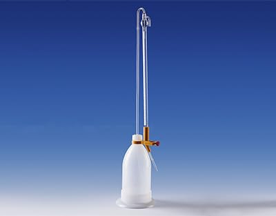 Acidimètre | Burette à Titration Schilling, Orange, Capacité 10ml, Contrôle par Bouton Poussoir, Graduation 1/20, avec Tube Silicone et Pointe en Verre