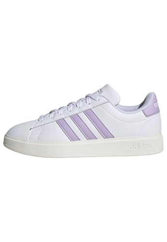 adidas Femme Grand Court Cloudfoam Lifestyle Court Comfort Shoes, Cloud White / Cloud White / Gold Metallic, 38 EU