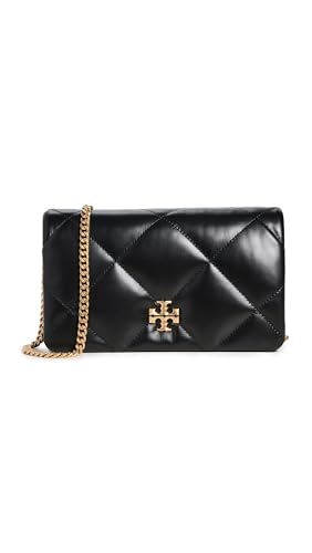 Tory Burch Women's Kira Diamond Quilt Chain Wallet, Black, One Size