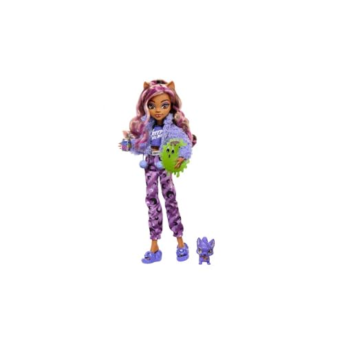 Monster High Upioroparty Lalka Clawdeen Wolf i figurka zwierzątka – Crescent, HKY67