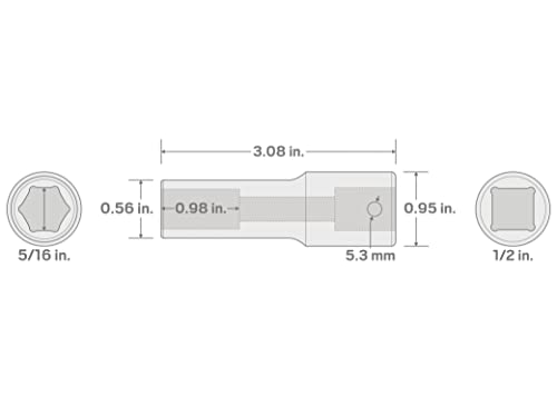 Image of TEKTON 1 /2 Inch Drive x 5 /16 Inch Deep 6-Point Impact Socket | SID23008 (Pack of 2)