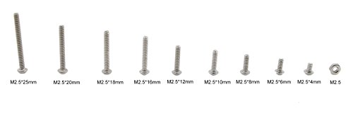 Hvazi Metric M2.5 304 Stainless Steel Button Head Socket Cap Screws Nuts Assortment Kit #TOP2
