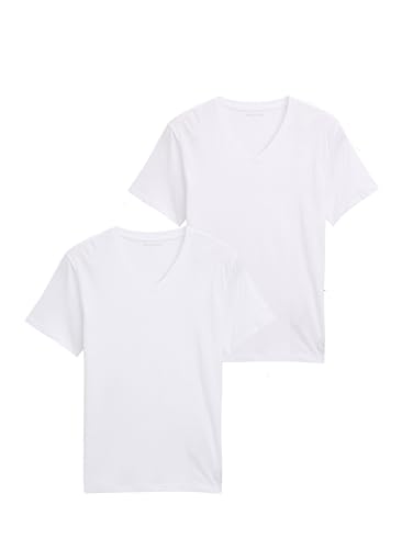 TOM TAILOR Herren T-Shirt mit V-Ausschnitt im Doppelpack, 20000 - White, S 1