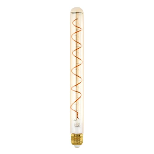 EGLO E27 Lampe dimmbar, Spiral LED Glühbirne in Stabform, Vintage Deko Leuchtmittel, 4 Watt (entspricht 18 Watt), 180 Lumen, warmweiß, 1600 K, Edison Birne Retro T30, Ø 3 cm