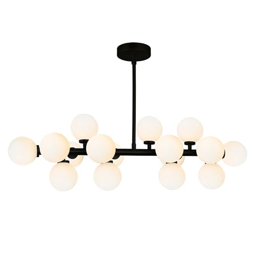 CWI Lighting 36 Black Linear Chandelier with 16 Lights