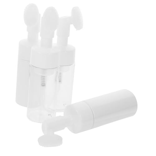 Veemoon Skin-Friendly Cleansing Brush Set 4pcs Plastic Face Brush Facial Dispenser Bubble Bottle for Travel