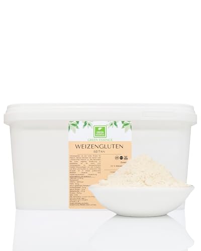 Weizengluten 3kg im Eimer - veganer Fleischersatz - Seitan Basis Pulver - Weizenkleber low carb - natürliches Verdickungsmittel - rein pflanzlich - Weizeneiweiß GroBpackung (3 kg)