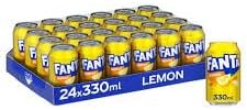 Fanta Soft Drink Cans (24 x 330ml Cans, Lemon)