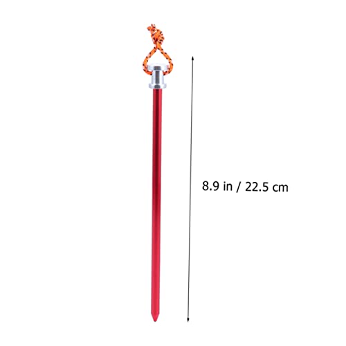 Estacas de tienda UPKOCH de aleación de aluminio con cuerdas y 8 clavos para camping exterior 4
