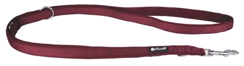 Petlando Hundeleine weich mit Mesh gepolstert, 3-Fach verstellbar, Bordeaux 230x3 cm extra breite Leine für große Hunde, Führleine dunkelrot