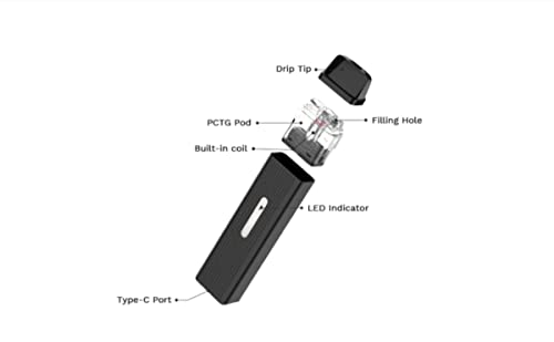 Miniatura 2 de Vaporesso Xros Mini Kit 2ml Cartridge Mesh Pod 1000mah Battery 11w 16w Vape Mtl Vaping Electronic Cigarette Vaporizer No Nicotine No Liquid Black