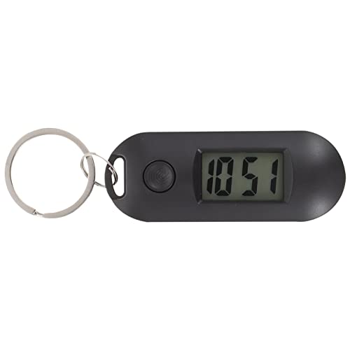 ULTECHNOVO Schlüsselanhänger Taschenuhr Ansteckuhr Mini Schlüsselanhänger Digitale Taschenuhr Elektronische Taschenuhr mit Kette Studenten Schlüsselanhänger Uhr für Rucksack Schwarz Cover
