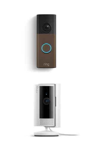 Image of Ring Battery Doorbell (newest model) Matte Mocha, with Indoor Cam, White
