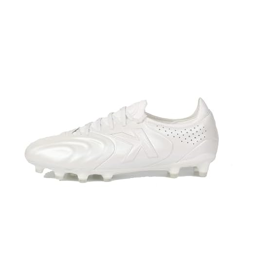 KELME Kangaroo Leather Soccer Cleats - FG Pro K-Leather Soccer Shoes - Outdoor Indoor Football Boots Mens Adult Sizes (White, 9.5)
