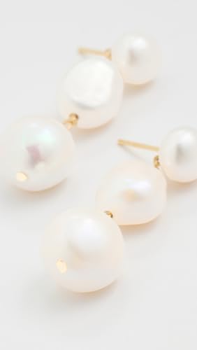 SHASHI Women's Pearl 3 Row Drop Earrings, Pearl, Off White, One Size3