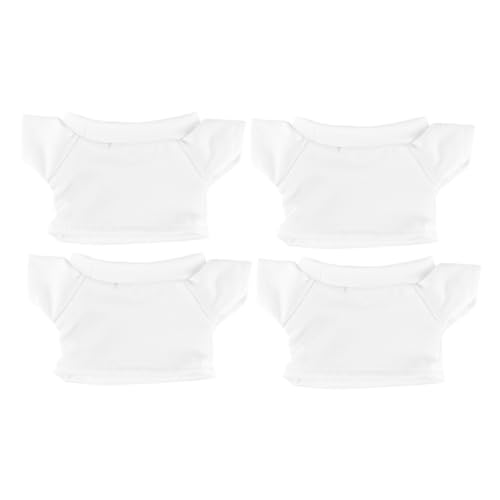 UPKOCH 4 Piezas Camiseta Básica para Osos de Peluche Ropa Reutilizable para Muñecos de Camiseta de Algodón de Color Sólido para Decoración y Sustitución