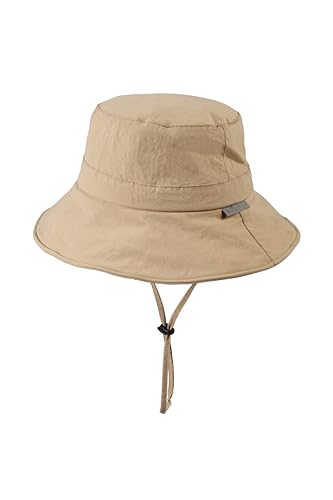 CVAMKOYT Waterproof Bucket Hat, Wide Brim, UV Protection, Quick-Drying, for Fishing, Hiking, Safari, Outdoor, Men & Women Khaki