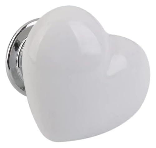 Bouton céramique cœur rouge pour meuble et commode romantique - 3