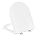 Tavoletta WC Universale D Forma [LUNGO], YEAUPE PRO Sedile WC Con Chiusura Ammortizzata e Funzione di Sgancio Rapido, Bianco, 45 x 36,1 x 5 cm, incluso modello di installazione immagine