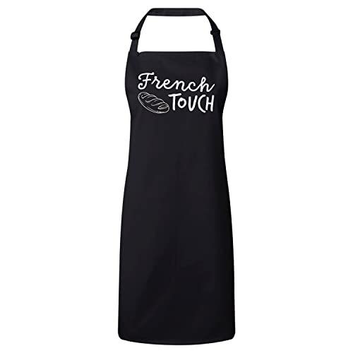 Tablier cuisine noir anti-taches pour protéger vos vêtements des éclaboussures