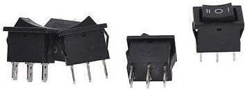 5 SPDT 3 Pin On Off On Rocker Switch AC 250V 6A 125V 10A | 5-Pack SPDT ON-OFF-ON Rocker Switches, 3-Pin, Black, 250V/6A 125V/10A, 19x12mm mount.