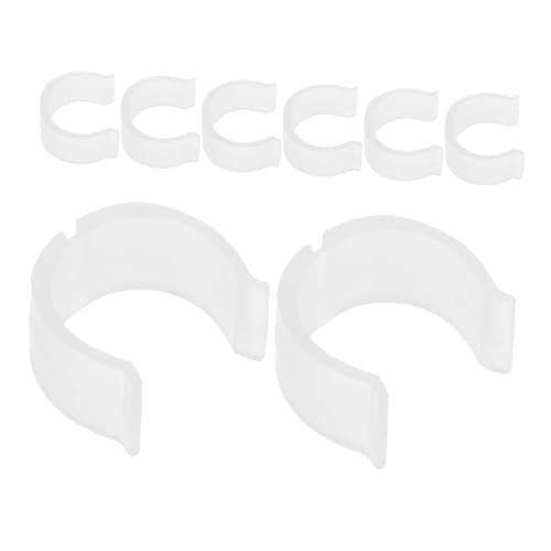 Cabilock 8pcs Heavy Duty U Shaped Plastic Curtain Rod Brackets Slip Buckle Supports for Drapes Easy Installation Clamp for Ceiling Mounting and Enhanced Stability