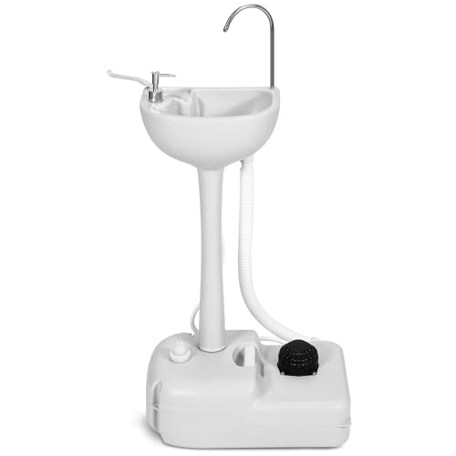 YITAMOTOR Portable Sink 17L Camping Hand Washing Station with w/Towel Holder, Soap Dispenser, Foot Operated, Hand Wash Basin Station for Worksites, Camping, Travel, Boat, Gathering, Garden