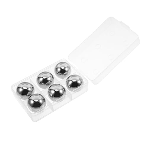 Gatuida 6 pièces Pierres réutilisables en Acier Inoxydable pour Refroidir Boissons glaçons sphériques réutilisables pour Bar Camping et Cadeaux Homme
