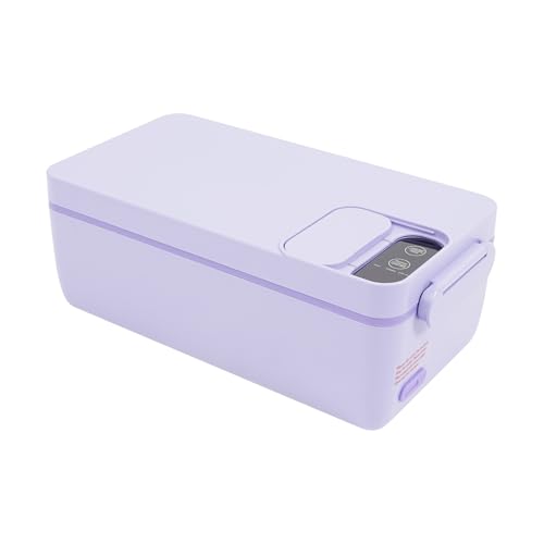 Zalydala Fiambrera calefactable, fiambrera eléctrica, funciona con pilas, 40 W, calefacción (10 – 50 minutos) y tiempo de aislamiento (1-4 horas), acero inoxidable 304