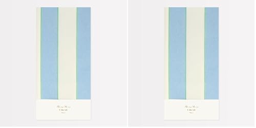 Image of Meri Meri Blue Stripe Tablecloth - Laminated Paper, 102 inch x 54 inch, Party & Baby Shower Decor (Pack of 2)