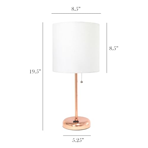 Simple Designs LT1144-RGD Sleek And Slender Rose Gold Table Lamp thumb #3