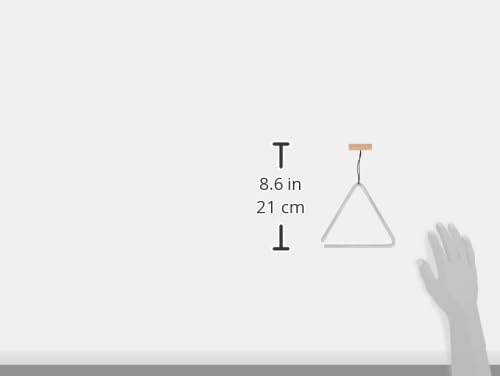 Nino Percussion Triangel mit Schlägel – Medium – Musikinstrument für Kinder ab 4 Jahren – Stahl und Holz, Natur (NINO551)