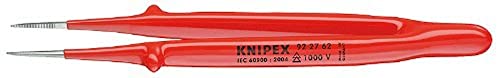 KNIPEX - 92 27 62 Tools - Precision Tweezers, 1000V Insulated (922762), Red, 6-inch
