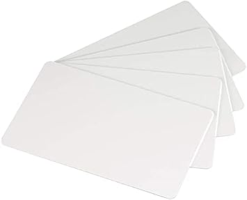 ID Zone Premium White Blank Plastic CR80 30 Mil PVC Cards for ID Badge Printers 300 Pack
