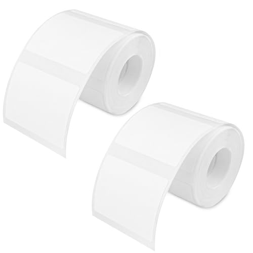 Lixiluxia 2 Rollo Pegatinas Térmicas, Etiquetas Adhesivas Térmica, Etiqueta Autoadhesiva, Compatible Con B21/B1/B3S Etiquetadora, para Escuela,Oficinas, (40x30mm), 250 Etiquetas/Rollos, Blanco