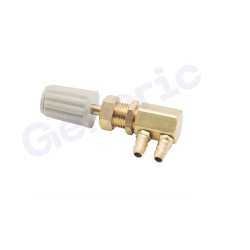 Image of 5mm Dental Chair Water Control Regulator Valve with 2 Parallel Nipples - Metal Water Pressure Regulating Valve Nozzle, Oral Cleaning Hose Turbine Switch Replacement Spare Part