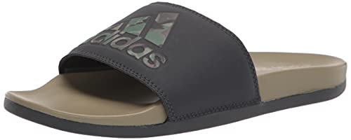 adidas Men s Adilette Comfort Slide Sandal, Orbit Green Carbon Core Black, 14