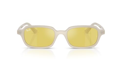Ray-Ban Rb4455 Zuri - Gafas de sol cuadradas, Cloudy Warm White/Yellow Mirrored Gold, 49 mm