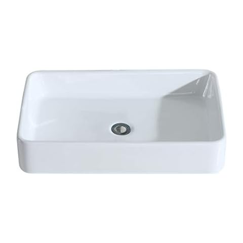 Eridanus [Series Nevada Bathroom Sink, Gloss White Ceramic Countertop Wash Basin Square Bathroom Sink Countertop Mounted for Lavatory Vanity Cabinet Cover